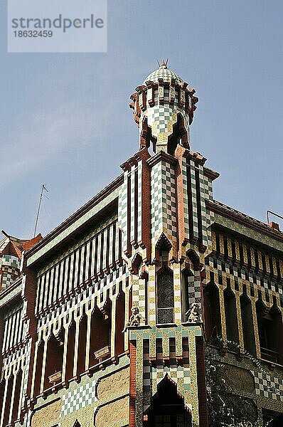 Haus Casa Vicenc  Architekt Antoni Gaudi  Barcelona  Katalonien  Spanien  Europa