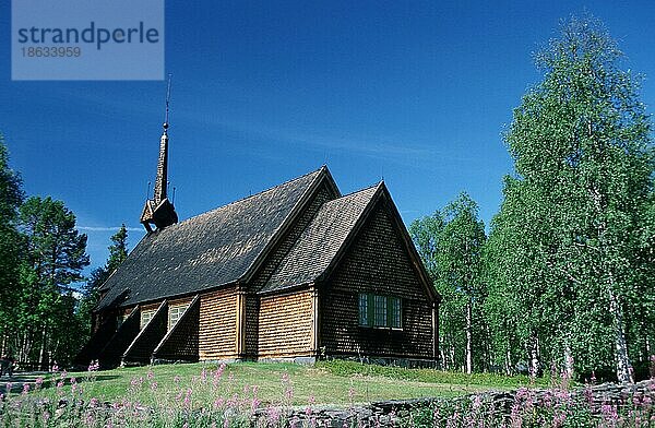 Wodden church  Ammarnas  Sweden  Holzkirche  Ammarnäs  Schweden  Europa