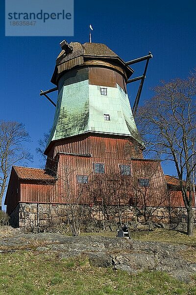 Windmühle  Halbinsel Djurgarden  Stockholm  Schweden  Europa