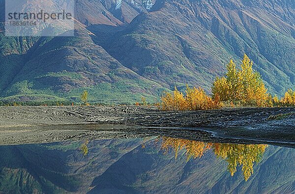 Knik River im Herbst  Alaska  USA  Nordamerika