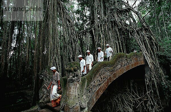 Gläubige  Hindu Tempel Monkey Forest  Ubud  Bali  Indonesien  Asien