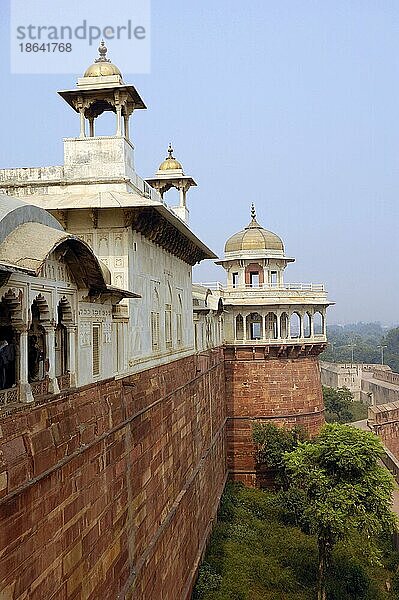 Rotes Fort  Agra  Uttar Pradesh  Indien  Asien