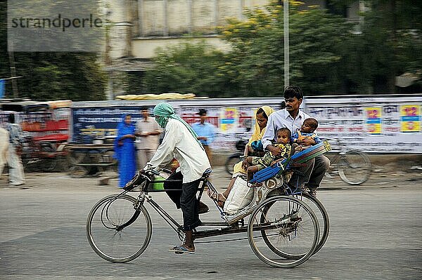Fahrrad-Rikscha  Bharatpur  Rajasthan  Indien  Asien