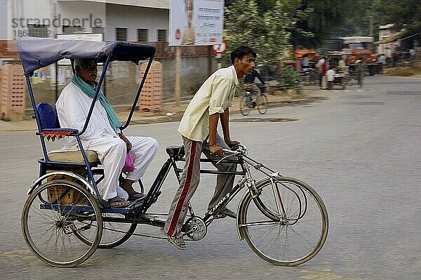 Fahrrad-Rikscha  Bharatpur  Rajasthan  Indien  Asien