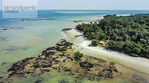 Luftaufnahme der Insel Joao Viera  Nationalpark Marinho João Vieira e Poilão  Bijagos Archipel  Guinea Bissau