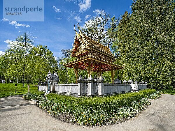 Siamesischer Tempel Sala-Thai I  Kurpark Bad Homburg vor der Höhe  Hessen  Deutschland  Europa