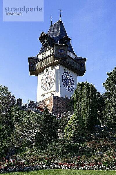 Uhrturm  Schlossberg  Graz  Steiermark  Österreich  Europa