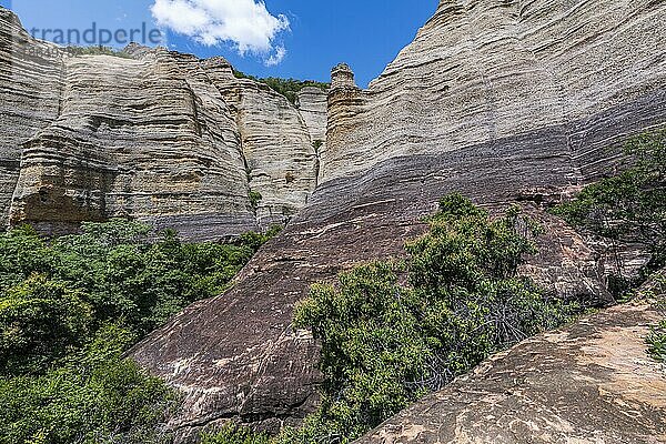 Sandsteinfelsen bei Pedra Furada  Unesco Nationalpark Serra da Capivara  Piaui  Brasilien  Südamerika