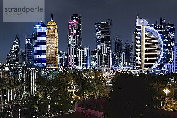 Skyline von Doha  16.05.2023.  Doha  Katar  Asien