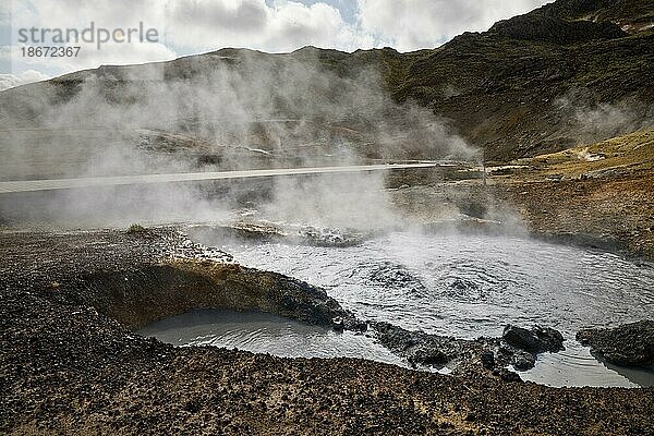 Geothermalgebiet Seltún  Krysuvik  Halbinsel Reykjanes  Island  Europa