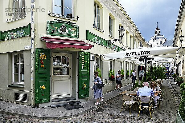 Cafe Poniu Laime in der Altstadt  Vilnius  Litauen  Europa