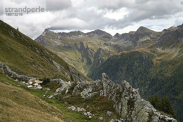 Blick in die Asten und den Magernigspitz  Nationalpark Hohe Tauern  Großkirchheim  Kärnten  Österreich  Europa