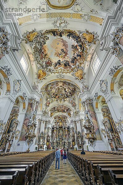Kloster Ottobeuren  Benediktinerabtei  spätbarocke Basilika St. Alexander und St. Theodor um 1750  Allgäu  Bayern  Deutschland  Europa