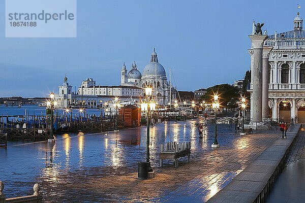 Blick von der Piazzetta auf Dogana da Mar und Santa Maria della Salute  Venedig  Veneto  Italien  Europa
