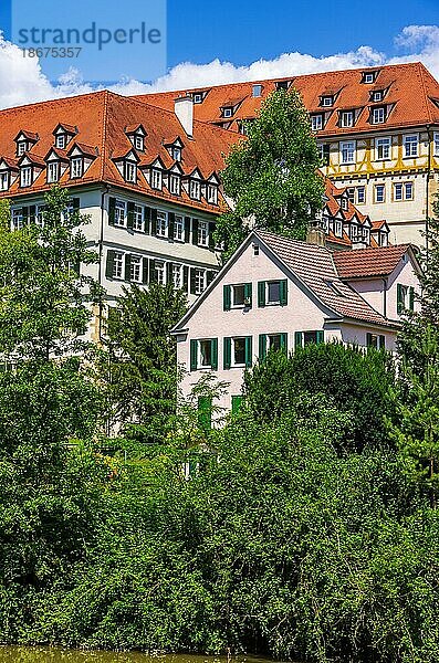 Das Evangelische Stift von der Neckarinsel aus gesehen  Tübingen  Baden-Württemberg  Deutschland  Europa