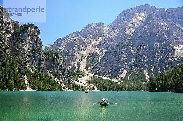 Italien  Südtirol  Pragser Wildsee  Dolomiten  Europa