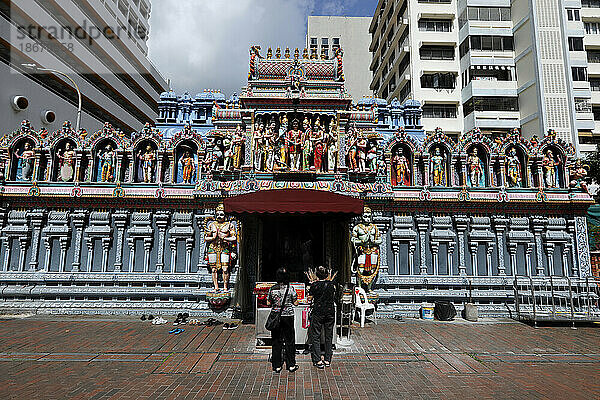 Sri Krishnan Hindu-Tempel  Haupteingang und Gopuram  Singapur  Südostasien  Asien