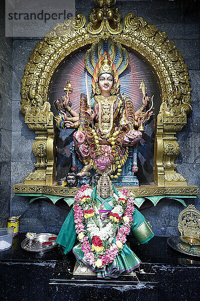 Sri Veeramakaliamman Hindu-Tempel  Mariamman  die Göttin des Regens und der Fruchtbarkeit  Singapur  Südostasien  Asien