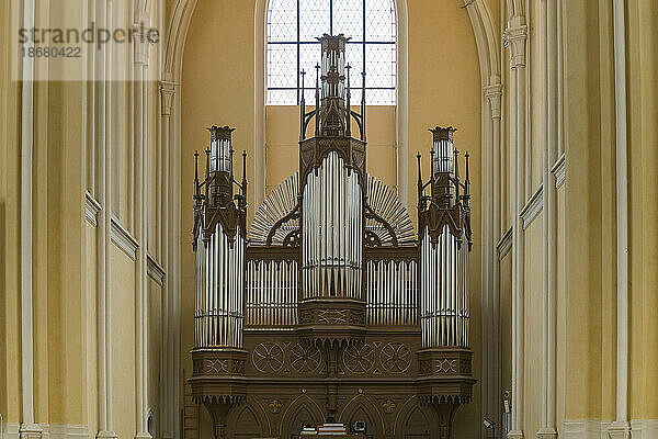 Organ at Cathedral of Assumption of Our Lady and St. John the Baptist  UNESCO World Heritage Site  Kutna Hora  Czech Republic (Czechia)  Europe