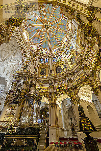Innenraum der Kathedrale von Granada  Granada  Andalusien  Spanien  Europa