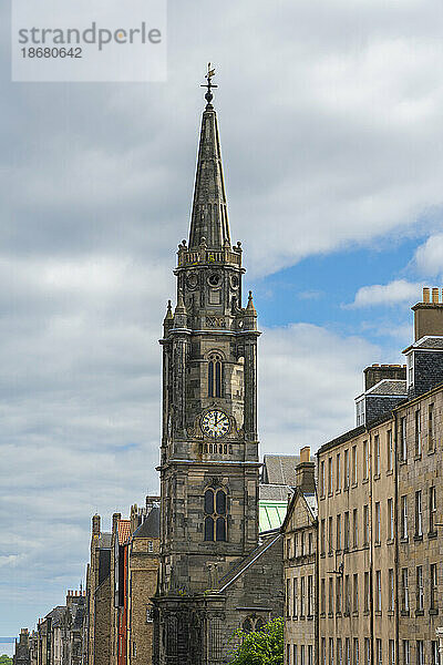 Tron Kirk Kirchturm  UNESCO-Weltkulturerbe  Royal Mile  Altstadt  Edinburgh  Lothian  Schottland  Vereinigtes Königreich  Europa