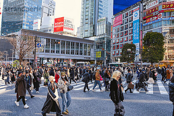 Shibuya-Kreuzung  Tokio  Honshu  Japan  Asien