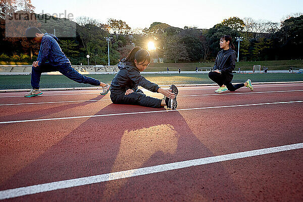 Japanische Athleten trainieren