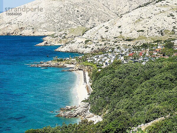 Campingplatz bei Stara Baska  Stara Ba?ka  Karstberge  Insel Krk  Kvarner Bucht  Primorje-Gorski kotar  Kroatien  Europa