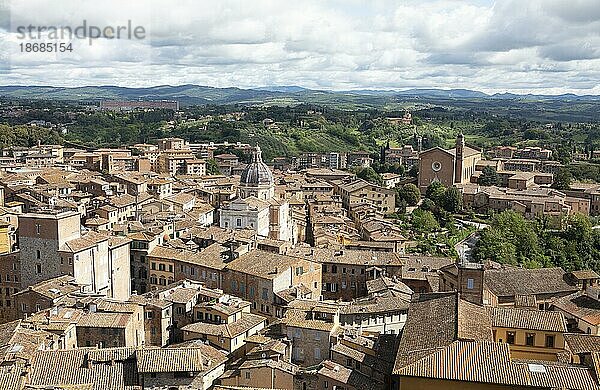 Blick auf die Dächer von Siena  Provinz Siena  Toskana  Italien  Europa