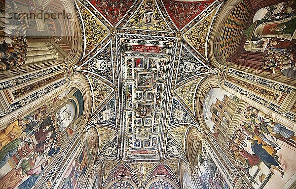 Deckenfresko im Dom von Siena oder Cattedrale Metropolitana di Santa Maria Assunta  Innenaufnahme  Provinz Siena  Toskana  Italien  Europa