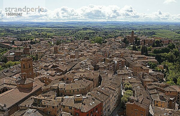 Blick auf die Dächer von Siena  Provinz Siena  Toskana  Italien  Europa