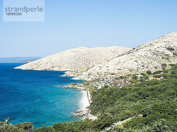 Campingplatz bei Stara Baska  Stara Ba?ka  Karstberge  Insel Krk  Kvarner Bucht  Primorje-Gorski kotar  Kroatien  Europa