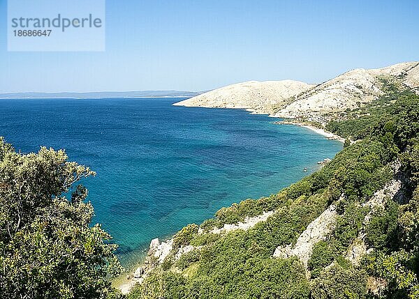 Campingplatz bei Stara Baska  Stara Ba?ka  Karstberge  Insel Krk  Kvarner Bucht  Primorje-Gorski kotar  Kroatien  Europa