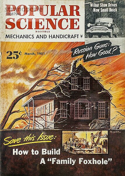 Titelseite von Popular Science Monthly  Ausgabe März 1951  über den Bau eines Atombunkers während des Kalten Krieges