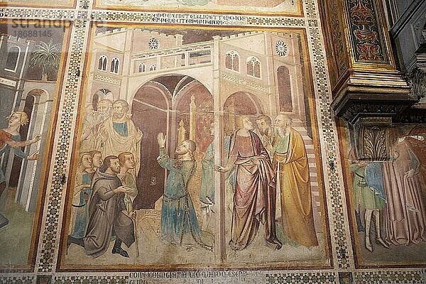 Wandmalereien im Dom Duomo de San Gimignano  San Gimignano  Provinz Siena  Toskana  Italien  Europa