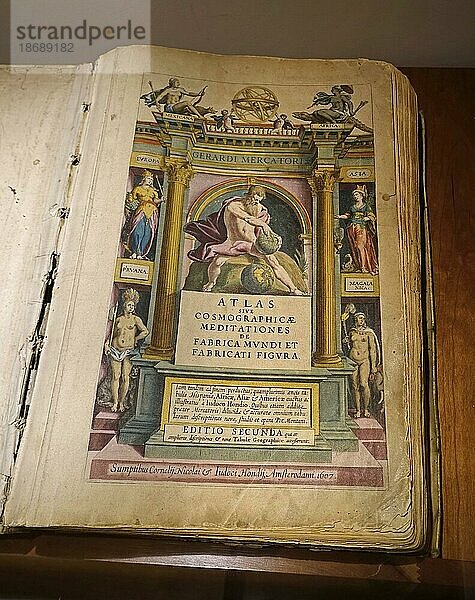 1607 Atlas sive Cosmographicae meditationes de fabrica mundi et fabricati figura von Gerard Mercator  Jodocus Hondius  Petrus Montanus