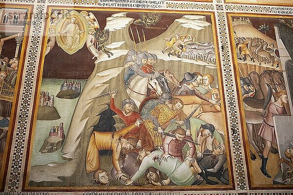 Wandmalerei im Dom Duomo de San Gimignano  San Gimignano  Provinz Siena  Toskana  Italien  Europa