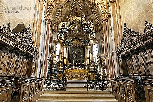 Altar der Stiftskirche in Saint-Ursanne  Schweiz  Europa