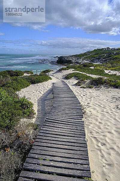 Südafrika  Provinz Westkap  Promenade entlang des Sandstrandes im De Hoop Nature Reserve
