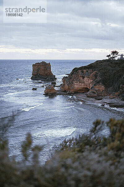 Blick auf Klippen und Strand in Anglesea  Australien; Anglesea  Victoria  Australien
