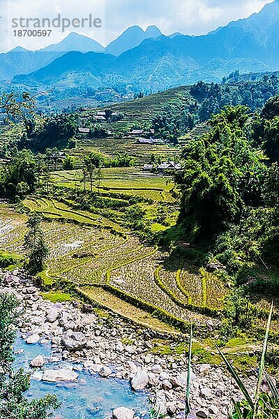 Landschaftsansicht des Sapa Tals in der Provinz Lao Cai im Nordwesten Vietnams