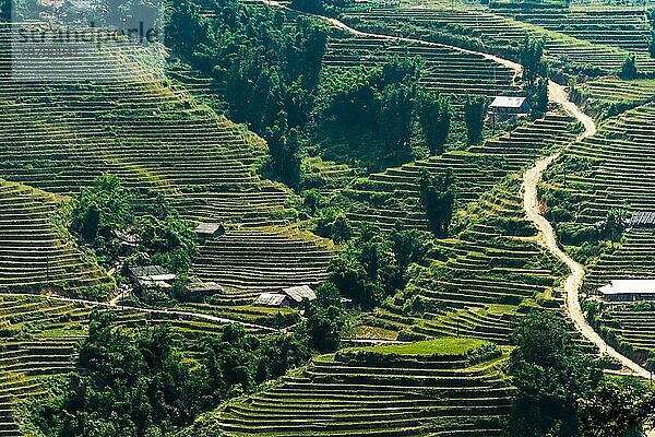 Landschaftsansicht des Sapa Tals in der Provinz Lao Cai im Nordwesten Vietnams