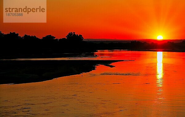 Sunset at Luangwa  South Luangwa Nationalpark  Zambia