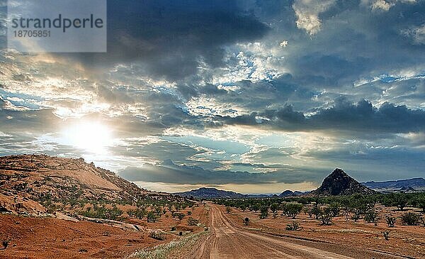 Driving through the Damaraland in Namibia
