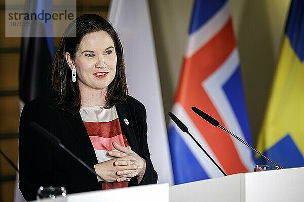 Johanna Sumuvuori  Staatssekretärin im Außenministerium Finnland  aufgenommen bei einer Pressekonferenz im Rahmen des Treffens der Aussenministerinnen und Außenminister des Ostseerates in Wismar  02.06.2023.  Wismar  Deutschland  Europa