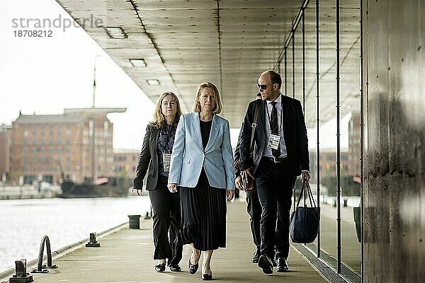 Anniken Huitfeldt  Außenministerin von Norwegen  erscheint zu einem Doorstep im Rahmen des Treffens der Aussenministerinnen und Außenminister des Ostseerates in Wismar  02.06.2023.  Wismar  Deutschland  Europa