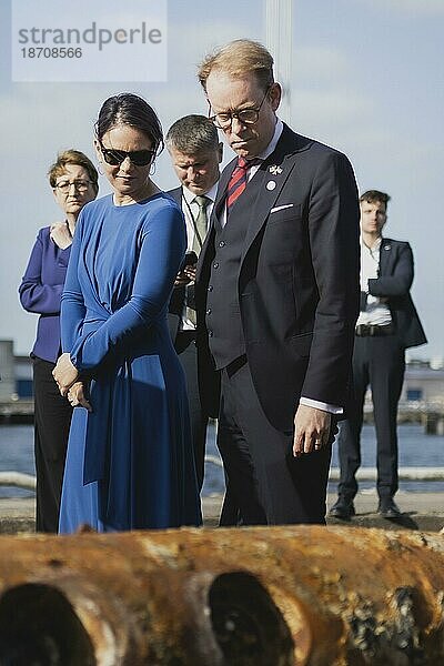 (R-L) Tobias Billstroem  Außenminister von Schweden  und Annalena Bärbock (Bündnis 90 Die Grünen)  Bundesaussenministerin  aufgenommen im Rahmen der Präsentation 'Munitionsaltlasten und -bergung in der Ostsee' im Rahmen des Treffens der Aussenministerinnen und Außenminister des Ostseerates in Wismar  01.06.2023.  Wismar  Germany