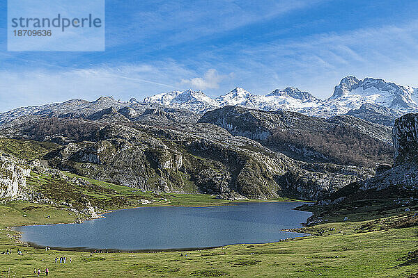 Covadonga-See  Nationalpark Picos de Europa  Asturien  Spanien  Europa