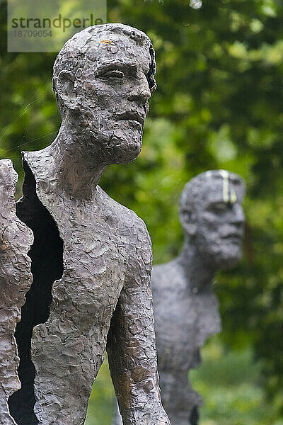 Detail der Statuen am Denkmal für die Opfer des Kommunismus  Prag  Böhmen  Tschechische Republik (Tschechien)  Europa