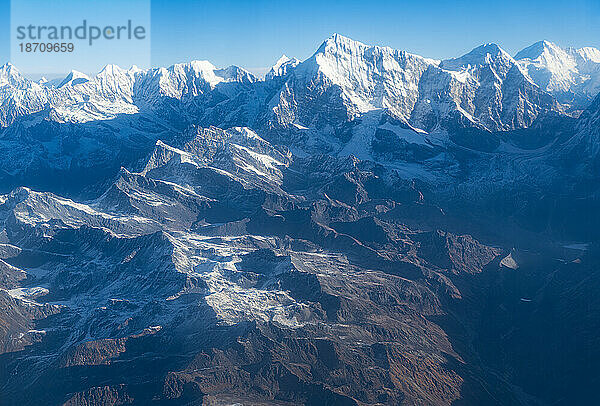 Luftaufnahmen des Himalaya-Gebirges rund um den Mount Everest  Nepal  Asien